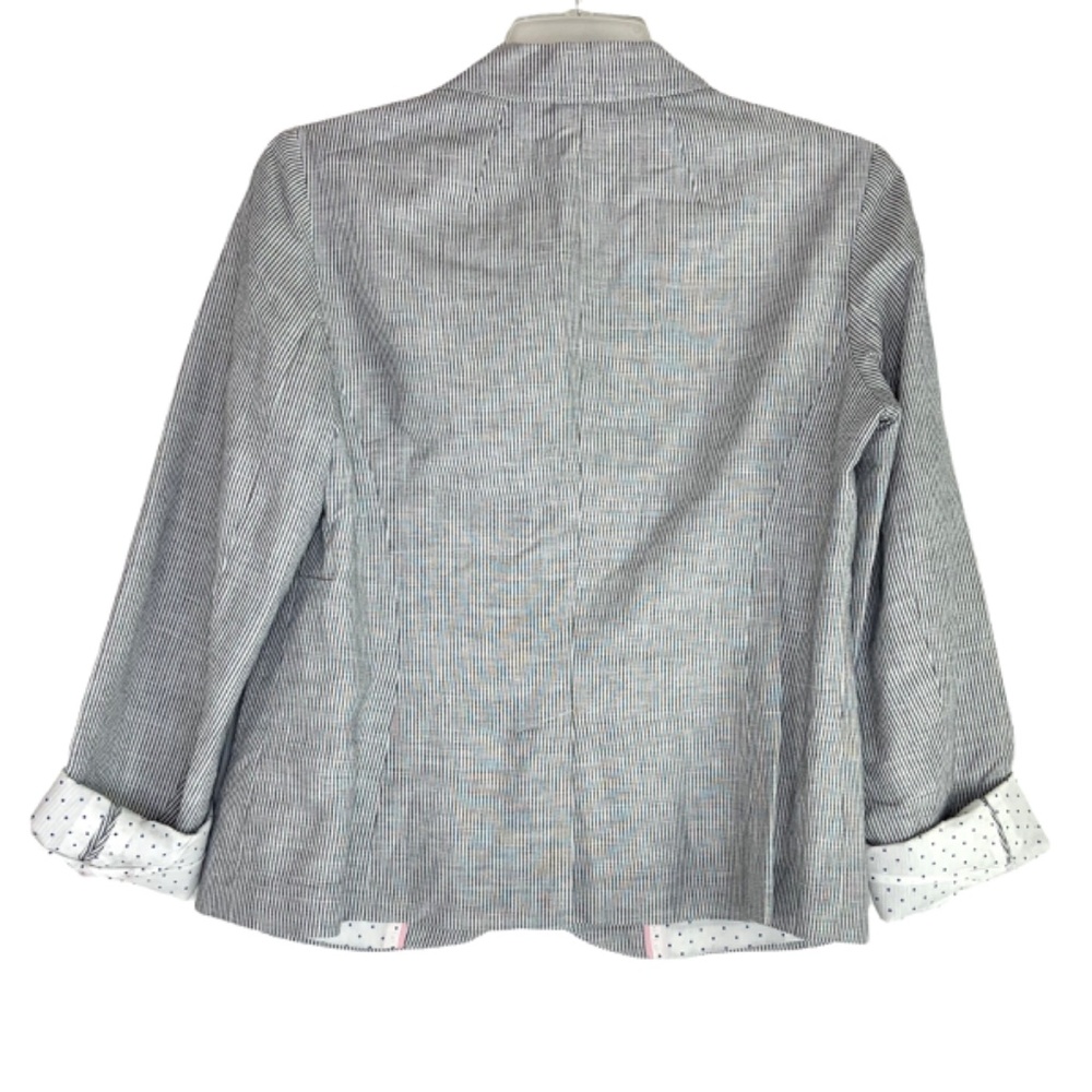 Talbots Linen Blend Vertical Stripe 2 Button Blaz… - image 5